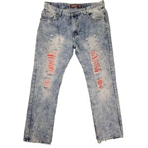 Kaalu Jeans Mens 38x32 Vintage Y2K Distressed Acid Wash